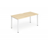 Single White Frame Bench Desk 1200 Maple