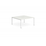 B2b White Frame Bench Desk 1400 White (2 Pod)