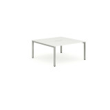 B2b Silver Frame Bench Desk 1400 White (2 Pod)