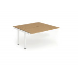 B2b Ext Kit White Frame Bench Desk 1600 Oak