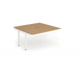 B2b Ext Kit White Frame Bench Desk 1400 Oak