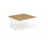 B2b Ext Kit White Frame Bench Desk 1200 Oak