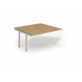 B2b Ext Kit Silver Frame Bench Desk 1600 Oak