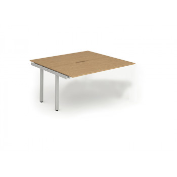 B2b Ext Kit Silver Frame Bench Desk 1600 Oak