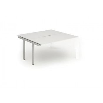 B2b Ext Kit Silver Frame Bench Desk 1400 White