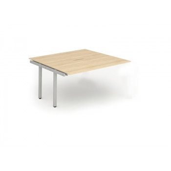 B2b Ext Kit Silver Frame Bench Desk 1400 Maple B2b Ext Kit Silver Frame Bench Desk 1400 Maple