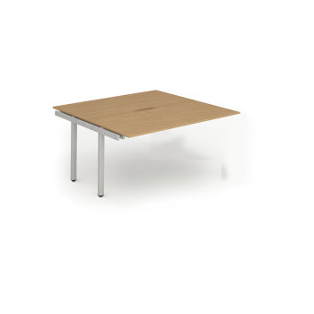 B2b Ext Kit Silver Frame Bench Desk 1200 Oak