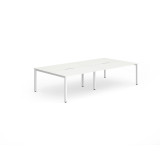 B2b White Frame Bench Desk 1600 White (4 Pod)