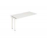 Single Ext Kit White Frame Bench Desk 1600 White