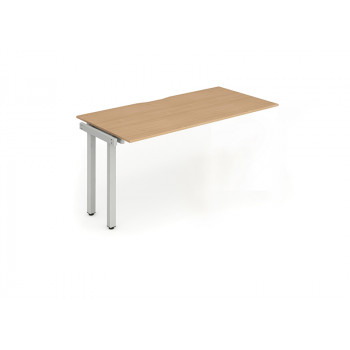 Single Ext Kit Silver Frame Bench Desk 1600 Beech
