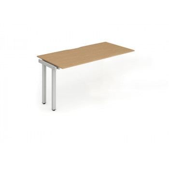 Single Ext Kit Silver Frame Bench Desk 1600 Oak