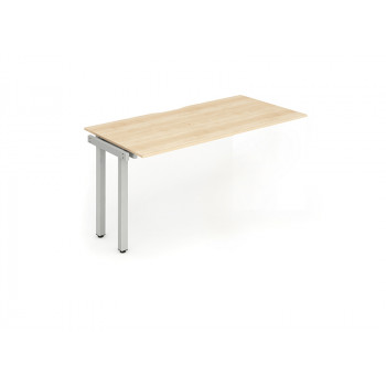 Single Ext Kit Silver Frame Bench Desk 1400 Maple
