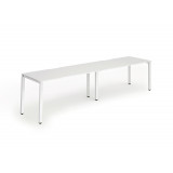 Single White Frame Bench Desk 1200 White (2 Pod)
