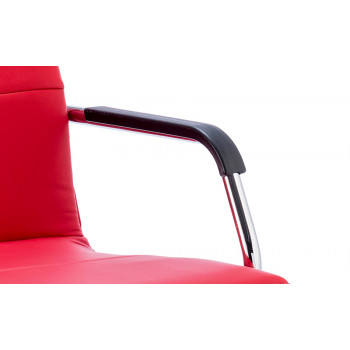 Echo Cantilever Chair Red Bonded Leather With Arms