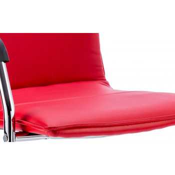 Echo Cantilever Chair Red Bonded Leather With Arms