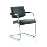 Havanna Visitor Chair Black Leather With Arms Havanna Visitor Chair Black Leather With Arms