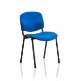 Iso Stacking Chair Blue Fabric Black Frame Without Arms
