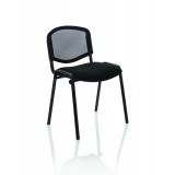 Iso Stacking Chair Mesh Back Black Fabric Black Frame Without Arms