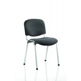 Iso Stacking Chair Charcoal Fabric Chrome Frame Without Arms