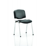 Iso Stacking Chair Black Vinyl Chrome Frame Without Arms