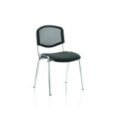Iso Stacking Chair Black Mesh Chrome Frame Without Arms