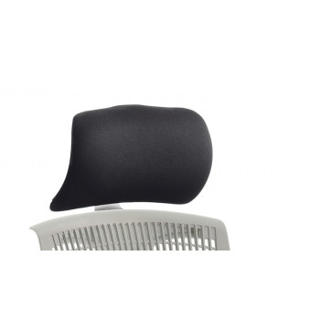 Flex Headrest White Shell Black Fabric