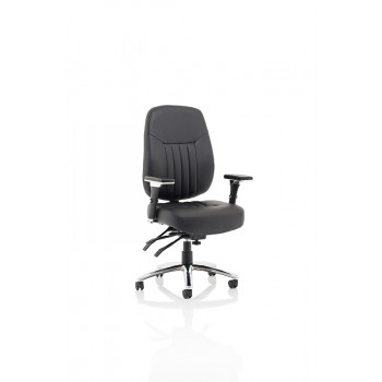 Barcelona Deluxe Black Leather Operator Chair