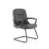 Hague Black Leather Cantilever Hague Black Leather Cantilever