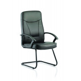 Blitz Cantilever Black Chair Black Bonded Leather With Arms