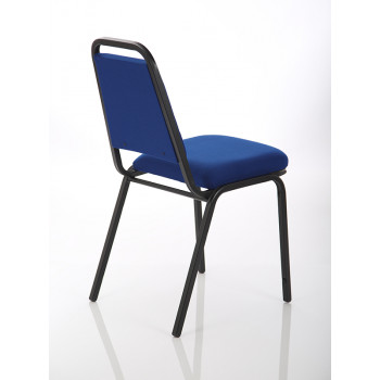 Banqueting Stacking Visitor Chair Black Frame Blue Fabric