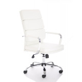 Advocate Executive Chair White Bonded Leather With Arms