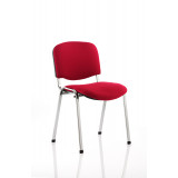 Iso Stacking Chair Wine Fabric Chrome Frame Without Arms