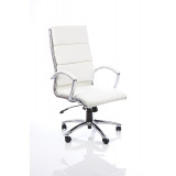 Classic Executive Chair High Back White With Arms