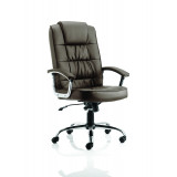 Moore Deluxe Executive Chair Brown Leather With Arms
