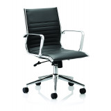 Ritz Executive Medium Back Chair Black Bonded Leather With Arms
