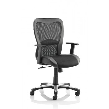 Victor Ii Executive Chair Black Leather Black Mesh With Arms