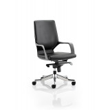 Xenon Executive Black Shell Medium Back Black Leather With Arms