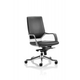 Xenon Executive White Shell Medium Back Black Leather With Arms
