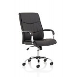 Carter Black Luxury Faux Leather Chair With Arms