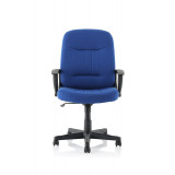 Hague Royal Blue Fabric Executive Chair With Fixed Arms