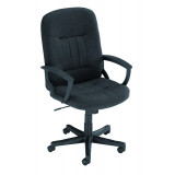 Hague Charcoal Fabric Executive Chair With Fixed Arms