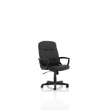Hague Black Leather Executive Chair With Fixed Arms