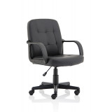 Hugo Black Pu Chair With Fixed Arms