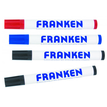 Board Markers Refillable Line Width 2-6 Mm 2 X Black 1 Each In Red And Blue 4 Pieces