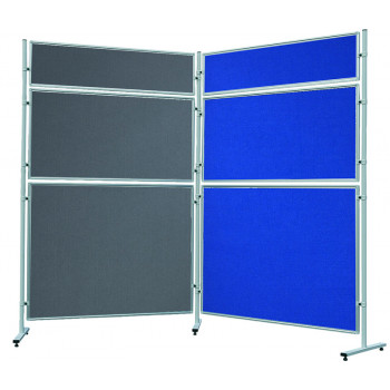 Premiumline Partition Walls 120 X 30 Cm, Blue Felt, Pinnable, Double-sided