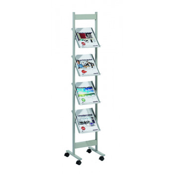 Brochure Stands 165 X 32 X 38 Cm Hxwxd, 4 Acrylic Trays Brochure Stands 165 X 32 X 38 Cm Hxwxd, 4 Acrylic Trays