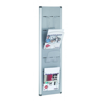 Brochure Wall Rack Pro, 3x A4 Or 6x A5 Shelves, 114 X 32 X 3 Cm