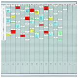 Universal Planner, 16 T-card Panels, Size 2 With 50 Slots, 100.8 X 100.8 Cm