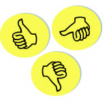 Evaluation Symbols, 9.5 Cm Dia., Yellow, Thumbs, 100 Pieces