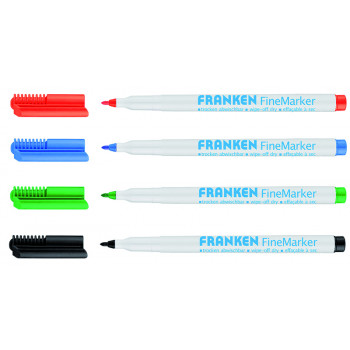 Finemarkers, Line Width 2 - 6 Mm, 1 Each In Red, Green, Blue And Black, 4 Pieces